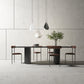 Solid Wood Black Tone Table Simplicity Double Pedestal Table for Dining Room Clearhalo ' dining_table' 'Dining Tables & Seating' 'Dining Tables' 'furn' 'furn_dining_table' 'Furniture' 'furniture_dining_table' 'Kitchen & Dining Furniture' 'kitchen&dining_furn' 'kitchen' 'kitchen_dining_table' 4112286