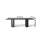 Solid Wood Black Tone Table Simplicity Double Pedestal Table for Dining Room Clearhalo ' dining_table' 'Dining Tables & Seating' 'Dining Tables' 'furn' 'furn_dining_table' 'Furniture' 'furniture_dining_table' 'Kitchen & Dining Furniture' 'kitchen&dining_furn' 'kitchen' 'kitchen_dining_table' 4112296