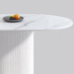 Oval Shape White Tone Table Simplicity Pedestal Table for Dining Room Clearhalo ' dining_table' 'Dining Tables & Seating' 'Dining Tables' 'furn' 'furn_dining_table' 'Furniture' 'furniture_dining_table' 'Kitchen & Dining Furniture' 'kitchen&dining_furn' 'kitchen' 'kitchen_dining_table' 4112312