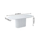 Oval Shape White Tone Table Simplicity Pedestal Table for Dining Room Clearhalo ' dining_table' 'Dining Tables & Seating' 'Dining Tables' 'furn' 'furn_dining_table' 'Furniture' 'furniture_dining_table' 'Kitchen & Dining Furniture' 'kitchen&dining_furn' 'kitchen' 'kitchen_dining_table' 4112315