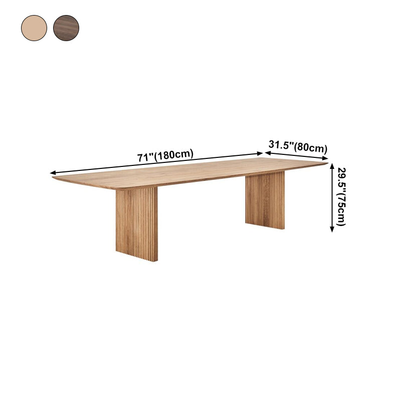 Rectangle Shape Minimalist Dining Table Wood Color Fixed Table with Solid Wood Clearhalo ' dining_table' 'Dining Tables & Seating' 'Dining Tables' 'furn' 'furn_dining_table' 'Furniture' 'furniture_dining_table' 'Kitchen & Dining Furniture' 'kitchen&dining_furn' 'kitchen' 'kitchen_dining_table' 4112328