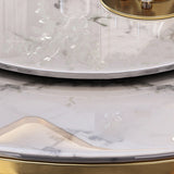 Glam Marble Round Dining Table Standard Kitchen Dining Table with Pedestal Base Clearhalo ' dining_table' 'Dining Tables & Seating' 'Dining Tables' 'furn' 'furn_dining_table' 'Furniture' 'furniture_dining_table' 'Kitchen & Dining Furniture' 'kitchen&dining_furn' 'kitchen' 'kitchen_dining_table' 4112334