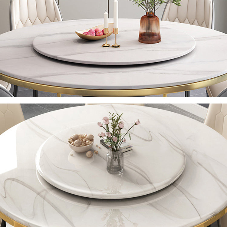 Glam Marble Round Dining Table Standard Kitchen Dining Table with Pedestal Base Clearhalo ' dining_table' 'Dining Tables & Seating' 'Dining Tables' 'furn' 'furn_dining_table' 'Furniture' 'furniture_dining_table' 'Kitchen & Dining Furniture' 'kitchen&dining_furn' 'kitchen' 'kitchen_dining_table' 4112336