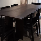 Rectangle Wood Color Dining Table Solid Wood Table Simplicity with Double Pedestal Clearhalo ' dining_table' 'Dining Tables & Seating' 'Dining Tables' 'furn' 'furn_dining_table' 'Furniture' 'furniture_dining_table' 'Kitchen & Dining Furniture' 'kitchen&dining_furn' 'kitchen' 'kitchen_dining_table' 4112346