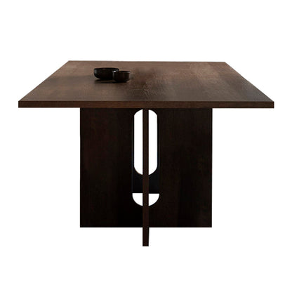 Rectangle Wood Color Dining Table Solid Wood Table Simplicity with Double Pedestal Brown Without Chairs Clearhalo ' dining_table' 'Dining Tables & Seating' 'Dining Tables' 'furn' 'furn_dining_table' 'Furniture' 'furniture_dining_table' 'Kitchen & Dining Furniture' 'kitchen&dining_furn' 'kitchen' 'kitchen_dining_table' 4112347