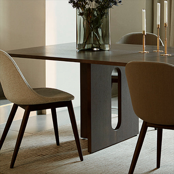 Rectangle Wood Color Dining Table Solid Wood Table Simplicity with Double Pedestal Clearhalo ' dining_table' 'Dining Tables & Seating' 'Dining Tables' 'furn' 'furn_dining_table' 'Furniture' 'furniture_dining_table' 'Kitchen & Dining Furniture' 'kitchen&dining_furn' 'kitchen' 'kitchen_dining_table' 4112349