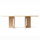 Rectangle Wood Color Dining Table Solid Wood Table Simplicity with Double Pedestal Natural Without Chairs Clearhalo ' dining_table' 'Dining Tables & Seating' 'Dining Tables' 'furn' 'furn_dining_table' 'Furniture' 'furniture_dining_table' 'Kitchen & Dining Furniture' 'kitchen&dining_furn' 'kitchen' 'kitchen_dining_table' 4112352
