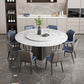 Round Pedestal Home Furniture Simple Style Marble Dining Room Collection with Turntable Clearhalo ' dining_table' 'Dining Tables & Seating' 'Dining Tables' 'furn' 'furn_dining_table' 'Furniture' 'furniture_dining_table' 'Kitchen & Dining Furniture' 'kitchen&dining_furn' 'kitchen' 'kitchen_dining_table' 4112358