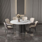Round Pedestal Home Furniture Simple Style Marble Dining Room Collection with Turntable Clearhalo ' dining_table' 'Dining Tables & Seating' 'Dining Tables' 'furn' 'furn_dining_table' 'Furniture' 'furniture_dining_table' 'Kitchen & Dining Furniture' 'kitchen&dining_furn' 'kitchen' 'kitchen_dining_table' 4112361