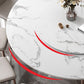 Round Pedestal Home Furniture Simple Style Marble Dining Room Collection with Turntable Clearhalo ' dining_table' 'Dining Tables & Seating' 'Dining Tables' 'furn' 'furn_dining_table' 'Furniture' 'furniture_dining_table' 'Kitchen & Dining Furniture' 'kitchen&dining_furn' 'kitchen' 'kitchen_dining_table' 4112363