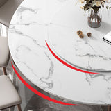 Round Pedestal Home Furniture Simple Style Marble Dining Room Collection with Turntable Clearhalo ' dining_table' 'Dining Tables & Seating' 'Dining Tables' 'furn' 'furn_dining_table' 'Furniture' 'furniture_dining_table' 'Kitchen & Dining Furniture' 'kitchen&dining_furn' 'kitchen' 'kitchen_dining_table' 4112363
