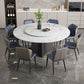 Round Pedestal Home Furniture Simple Style Marble Dining Room Collection with Turntable Clearhalo ' dining_table' 'Dining Tables & Seating' 'Dining Tables' 'furn' 'furn_dining_table' 'Furniture' 'furniture_dining_table' 'Kitchen & Dining Furniture' 'kitchen&dining_furn' 'kitchen' 'kitchen_dining_table' 4112364