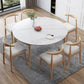 Modern White Round Shape Table Sintered Stone Top Standard Dining Table for Kitchen Clearhalo ' dining_table' 'Dining Tables & Seating' 'Dining Tables' 'furn' 'furn_dining_table' 'Furniture' 'furniture_dining_table' 'Kitchen & Dining Furniture' 'kitchen&dining_furn' 'kitchen' 'kitchen_dining_table' 4112370