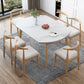 Modern White Round Shape Table Sintered Stone Top Standard Dining Table for Kitchen Clearhalo ' dining_table' 'Dining Tables & Seating' 'Dining Tables' 'furn' 'furn_dining_table' 'Furniture' 'furniture_dining_table' 'Kitchen & Dining Furniture' 'kitchen&dining_furn' 'kitchen' 'kitchen_dining_table' 4112372