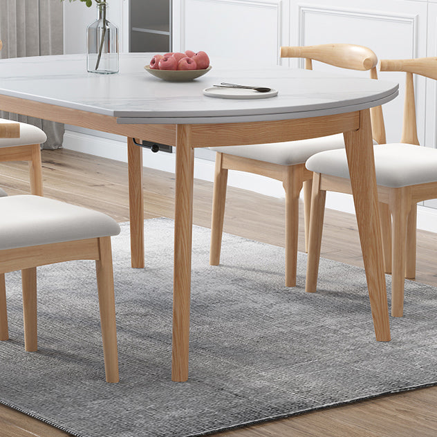 Modern White Round Shape Table Sintered Stone Top Standard Dining Table for Kitchen Clearhalo ' dining_table' 'Dining Tables & Seating' 'Dining Tables' 'furn' 'furn_dining_table' 'Furniture' 'furniture_dining_table' 'Kitchen & Dining Furniture' 'kitchen&dining_furn' 'kitchen' 'kitchen_dining_table' 4112377