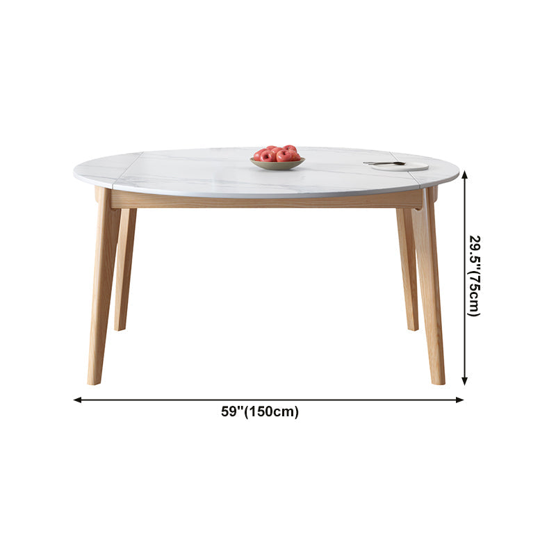Modern White Round Shape Table Sintered Stone Top Standard Dining Table for Kitchen Clearhalo ' dining_table' 'Dining Tables & Seating' 'Dining Tables' 'furn' 'furn_dining_table' 'Furniture' 'furniture_dining_table' 'Kitchen & Dining Furniture' 'kitchen&dining_furn' 'kitchen' 'kitchen_dining_table' 4112382