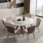 Round Stone Furniture Luxury Style Tripod Base Dining Room Collection with Turntable Clearhalo ' dining_table' 'Dining Tables & Seating' 'Dining Tables' 'furn' 'furn_dining_table' 'Furniture' 'furniture_dining_table' 'Kitchen & Dining Furniture' 'kitchen&dining_furn' 'kitchen' 'kitchen_dining_table' 4112395
