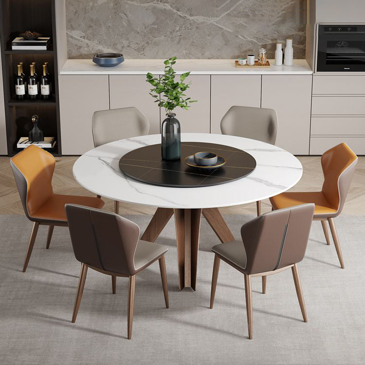Round Stone Furniture Luxury Style Tripod Base Dining Room Collection with Turntable Clearhalo ' dining_table' 'Dining Tables & Seating' 'Dining Tables' 'furn' 'furn_dining_table' 'Furniture' 'furniture_dining_table' 'Kitchen & Dining Furniture' 'kitchen&dining_furn' 'kitchen' 'kitchen_dining_table' 4112396