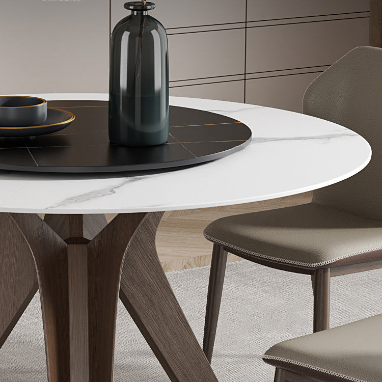 Round Stone Furniture Luxury Style Tripod Base Dining Room Collection with Turntable Clearhalo ' dining_table' 'Dining Tables & Seating' 'Dining Tables' 'furn' 'furn_dining_table' 'Furniture' 'furniture_dining_table' 'Kitchen & Dining Furniture' 'kitchen&dining_furn' 'kitchen' 'kitchen_dining_table' 4112399