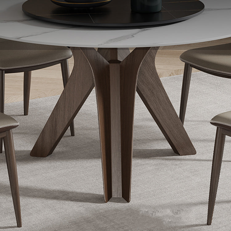 Round Stone Furniture Luxury Style Tripod Base Dining Room Collection with Turntable Clearhalo ' dining_table' 'Dining Tables & Seating' 'Dining Tables' 'furn' 'furn_dining_table' 'Furniture' 'furniture_dining_table' 'Kitchen & Dining Furniture' 'kitchen&dining_furn' 'kitchen' 'kitchen_dining_table' 4112400