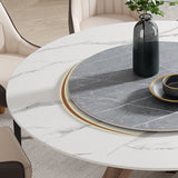 Round Stone Furniture Luxury Style Tripod Base Dining Room Collection with Turntable Clearhalo ' dining_table' 'Dining Tables & Seating' 'Dining Tables' 'furn' 'furn_dining_table' 'Furniture' 'furniture_dining_table' 'Kitchen & Dining Furniture' 'kitchen&dining_furn' 'kitchen' 'kitchen_dining_table' 4112401