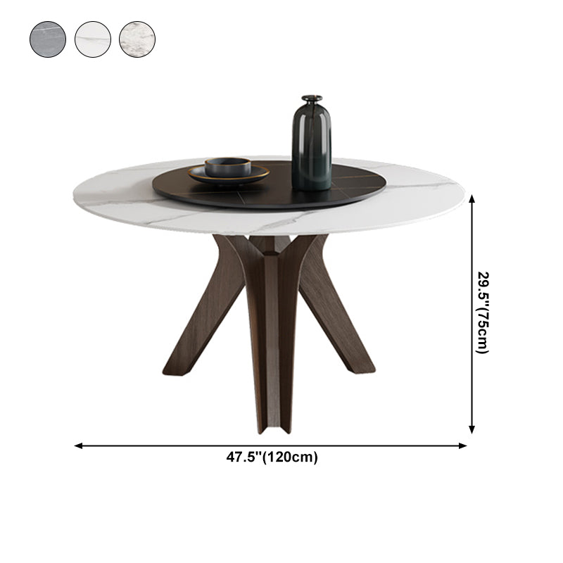 Round Stone Furniture Luxury Style Tripod Base Dining Room Collection with Turntable Clearhalo ' dining_table' 'Dining Tables & Seating' 'Dining Tables' 'furn' 'furn_dining_table' 'Furniture' 'furniture_dining_table' 'Kitchen & Dining Furniture' 'kitchen&dining_furn' 'kitchen' 'kitchen_dining_table' 4112408