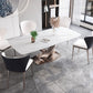 Glam Standard Dining Table Sintered Stone Top Rectangle Dining Table for Kitchen Clearhalo ' dining_table' 'Dining Tables & Seating' 'Dining Tables' 'furn' 'furn_dining_table' 'Furniture' 'furniture_dining_table' 'Kitchen & Dining Furniture' 'kitchen&dining_furn' 'kitchen' 'kitchen_dining_table' 4112411