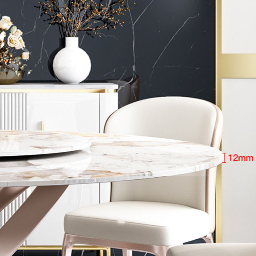 Traditional Luxury Round Dining Table Pedestal Dining Room Furniture with Turntable Clearhalo ' dining_table' 'Dining Tables & Seating' 'Dining Tables' 'furn' 'furn_dining_table' 'Furniture' 'furniture_dining_table' 'Kitchen & Dining Furniture' 'kitchen&dining_furn' 'kitchen' 'kitchen_dining_table' 4112452