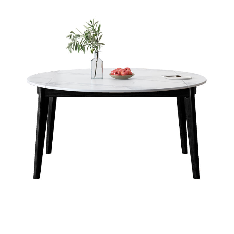 Minimalist White Sintered Stone Table Round Shape Standard Dining Table with 4 Legs Base Without Chairs Clearhalo ' dining_table' 'Dining Tables & Seating' 'Dining Tables' 'furn' 'furn_dining_table' 'Furniture' 'furniture_dining_table' 'Kitchen & Dining Furniture' 'kitchen&dining_furn' 'kitchen' 'kitchen_dining_table' 4112463