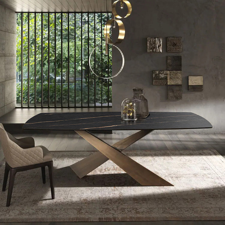 Rectangle Dining Site Table Traditional Luxury Stone Dinner Table for Indoor Clearhalo ' dining_table' 'Dining Tables & Seating' 'Dining Tables' 'furn' 'furn_dining_table' 'Furniture' 'furniture_dining_table' 'Kitchen & Dining Furniture' 'kitchen&dining_furn' 'kitchen' 'kitchen_dining_table' 4112513
