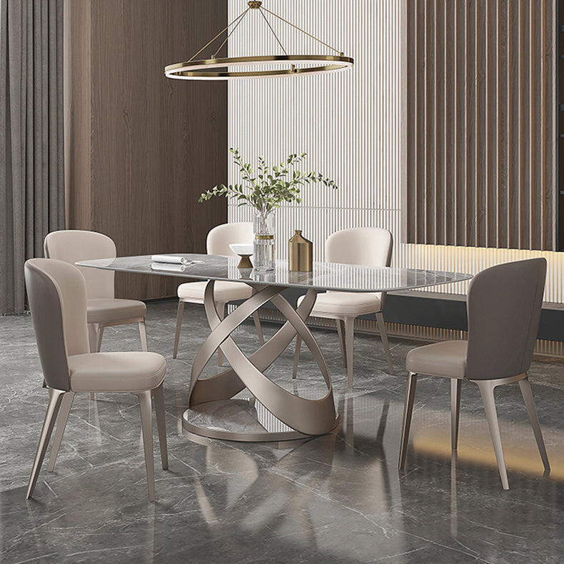 Traditional Luxury Rectangle Dining Table Stone Pedestal Dining Room Collection Clearhalo ' dining_table' 'Dining Tables & Seating' 'Dining Tables' 'furn' 'furn_dining_table' 'Furniture' 'furniture_dining_table' 'Kitchen & Dining Furniture' 'kitchen&dining_furn' 'kitchen' 'kitchen_dining_table' 4112526