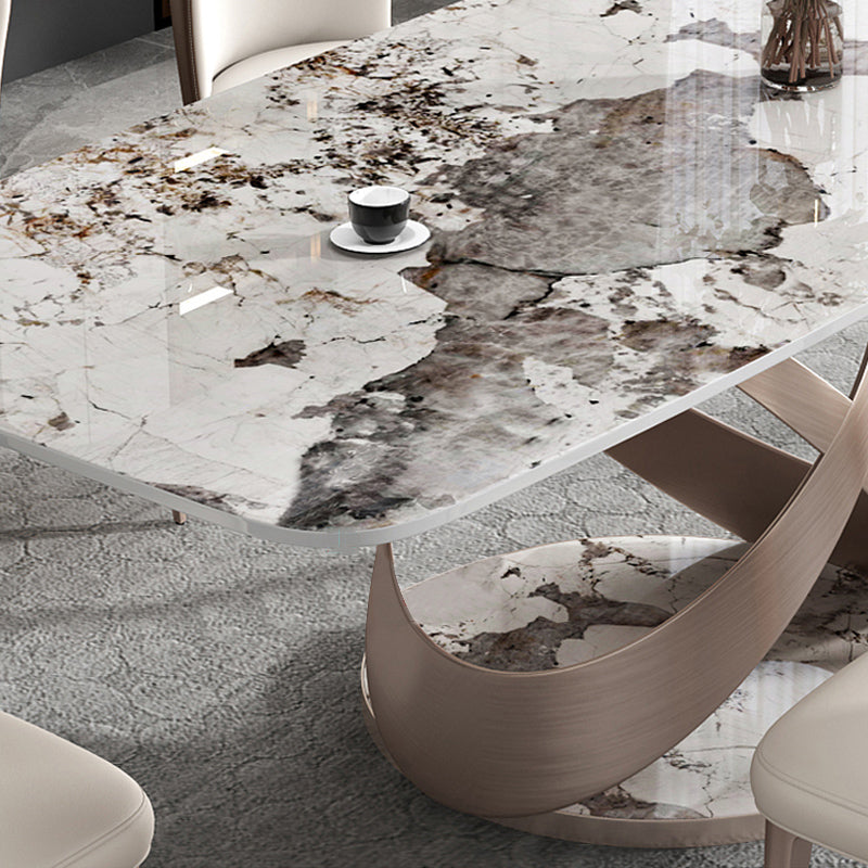 Traditional Luxury Rectangle Dining Table Stone Pedestal Dining Room Collection Clearhalo ' dining_table' 'Dining Tables & Seating' 'Dining Tables' 'furn' 'furn_dining_table' 'Furniture' 'furniture_dining_table' 'Kitchen & Dining Furniture' 'kitchen&dining_furn' 'kitchen' 'kitchen_dining_table' 4112529