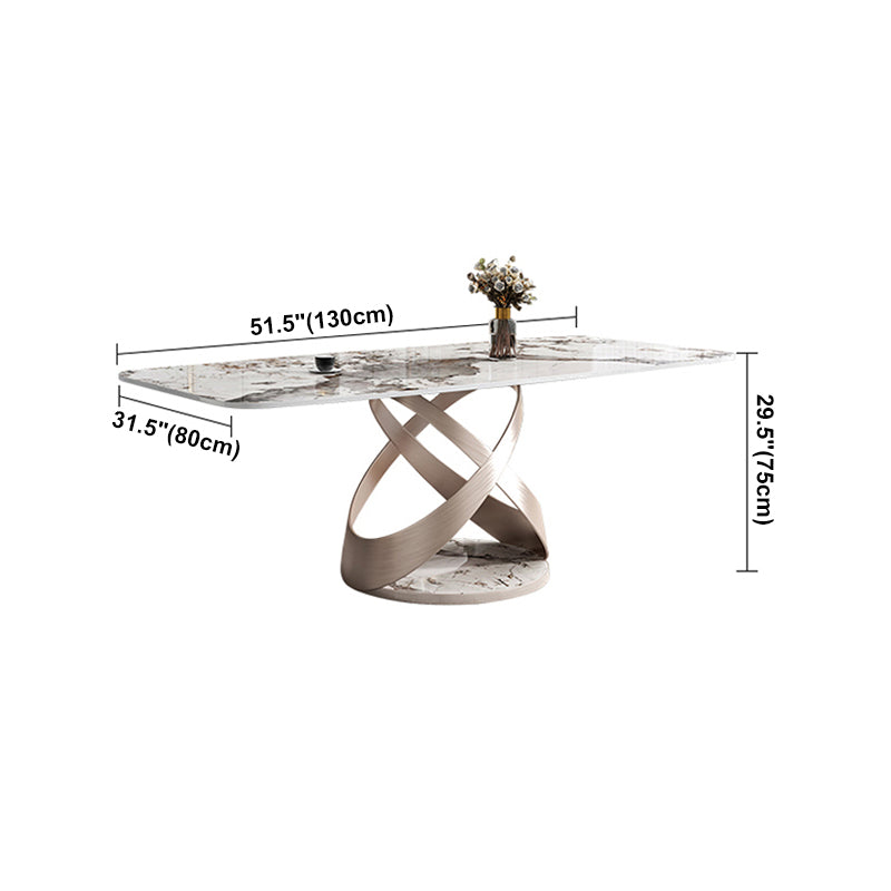 Traditional Luxury Rectangle Dining Table Stone Pedestal Dining Room Collection Clearhalo ' dining_table' 'Dining Tables & Seating' 'Dining Tables' 'furn' 'furn_dining_table' 'Furniture' 'furniture_dining_table' 'Kitchen & Dining Furniture' 'kitchen&dining_furn' 'kitchen' 'kitchen_dining_table' 4112533