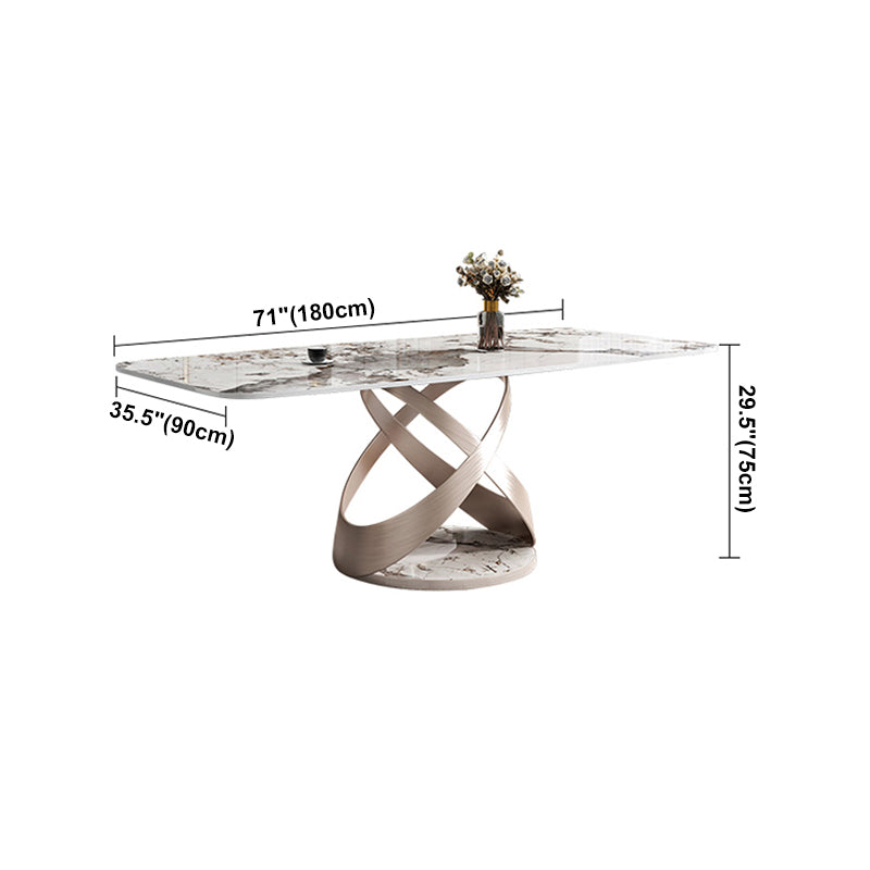 Traditional Luxury Rectangle Dining Table Stone Pedestal Dining Room Collection Clearhalo ' dining_table' 'Dining Tables & Seating' 'Dining Tables' 'furn' 'furn_dining_table' 'Furniture' 'furniture_dining_table' 'Kitchen & Dining Furniture' 'kitchen&dining_furn' 'kitchen' 'kitchen_dining_table' 4112536