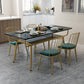 Traditional Luxury Dining Table Rectangle Marble Dinner Table with Metal Base Clearhalo ' dining_table' 'Dining Tables & Seating' 'Dining Tables' 'furn' 'furn_dining_table' 'Furniture' 'furniture_dining_table' 'Kitchen & Dining Furniture' 'kitchen&dining_furn' 'kitchen' 'kitchen_dining_table' 4112537