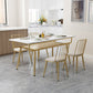 Traditional Luxury Dining Table Rectangle Marble Dinner Table with Metal Base Clearhalo ' dining_table' 'Dining Tables & Seating' 'Dining Tables' 'furn' 'furn_dining_table' 'Furniture' 'furniture_dining_table' 'Kitchen & Dining Furniture' 'kitchen&dining_furn' 'kitchen' 'kitchen_dining_table' 4112540