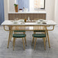 Traditional Luxury Dining Table Rectangle Marble Dinner Table with Metal Base Clearhalo ' dining_table' 'Dining Tables & Seating' 'Dining Tables' 'furn' 'furn_dining_table' 'Furniture' 'furniture_dining_table' 'Kitchen & Dining Furniture' 'kitchen&dining_furn' 'kitchen' 'kitchen_dining_table' 4112547