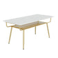 Rectangle Marble Dining Site Table Traditional Luxury Dining Room Collection with 4-foot White Without Chairs Clearhalo ' dining_table' 'Dining Tables & Seating' 'Dining Tables' 'furn' 'furn_dining_table' 'Furniture' 'furniture_dining_table' 'Kitchen & Dining Furniture' 'kitchen&dining_furn' 'kitchen' 'kitchen_dining_table' 4112560