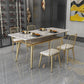 Rectangle Marble Dining Site Table Traditional Luxury Dining Room Collection with 4-foot Clearhalo ' dining_table' 'Dining Tables & Seating' 'Dining Tables' 'furn' 'furn_dining_table' 'Furniture' 'furniture_dining_table' 'Kitchen & Dining Furniture' 'kitchen&dining_furn' 'kitchen' 'kitchen_dining_table' 4112564