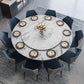 Contemporary Style Marble Table Round Pedestal Base Dining Table with Turntable Clearhalo ' dining_table' 'Dining Tables & Seating' 'Dining Tables' 'furn' 'furn_dining_table' 'Furniture' 'furniture_dining_table' 'Kitchen & Dining Furniture' 'kitchen&dining_furn' 'kitchen' 'kitchen_dining_table' 4112576