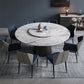 Contemporary Style Marble Table Round Pedestal Base Dining Table with Turntable Clearhalo ' dining_table' 'Dining Tables & Seating' 'Dining Tables' 'furn' 'furn_dining_table' 'Furniture' 'furniture_dining_table' 'Kitchen & Dining Furniture' 'kitchen&dining_furn' 'kitchen' 'kitchen_dining_table' 4112577