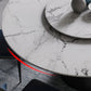 Contemporary Style Marble Table Round Pedestal Base Dining Table with Turntable Clearhalo ' dining_table' 'Dining Tables & Seating' 'Dining Tables' 'furn' 'furn_dining_table' 'Furniture' 'furniture_dining_table' 'Kitchen & Dining Furniture' 'kitchen&dining_furn' 'kitchen' 'kitchen_dining_table' 4112581