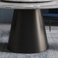 Contemporary Style Marble Table Round Pedestal Base Dining Table with Turntable Clearhalo ' dining_table' 'Dining Tables & Seating' 'Dining Tables' 'furn' 'furn_dining_table' 'Furniture' 'furniture_dining_table' 'Kitchen & Dining Furniture' 'kitchen&dining_furn' 'kitchen' 'kitchen_dining_table' 4112583