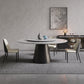 Contemporary Style Marble Table Round Pedestal Base Dining Table with Turntable Clearhalo ' dining_table' 'Dining Tables & Seating' 'Dining Tables' 'furn' 'furn_dining_table' 'Furniture' 'furniture_dining_table' 'Kitchen & Dining Furniture' 'kitchen&dining_furn' 'kitchen' 'kitchen_dining_table' 4112584