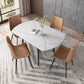 Simplicity Style Round Stone Table Drop-Leaf Dinner Table ,51"L x 51"W x 29.5"H Clearhalo 'Dining Tables & Seating' 'Dining Tables' 'dining_table' 'furn' 'furn_dining_table' 'Furniture' 'Kitchen & Dining Furniture' 4112606_687c71d3-a49d-4a8f-a768-e07dcc7d60dd