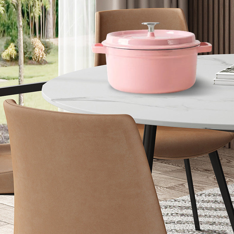 Simplicity Style Round Stone Table Drop-Leaf Dinner Table for Dining Room Clearhalo ' dining_table' 'Dining Tables & Seating' 'Dining Tables' 'Furniture' 'furniture_dining_table' 'Kitchen & Dining Furniture' 'kitchen&dining_furn' 'kitchen' 'kitchen_dining_table' 4112613