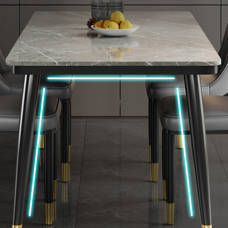 Industrial Standard Sintered Stone Table Rectangle Kitchen Dining Table with 4 Legs Base Clearhalo ' dining_table' 'Dining Tables & Seating' 'Dining Tables' 'furn' 'furn_dining_table' 'Furniture' 'furniture_dining_table' 'Kitchen & Dining Furniture' 'kitchen&dining_furn' 'kitchen' 'kitchen_dining_table' 4112624