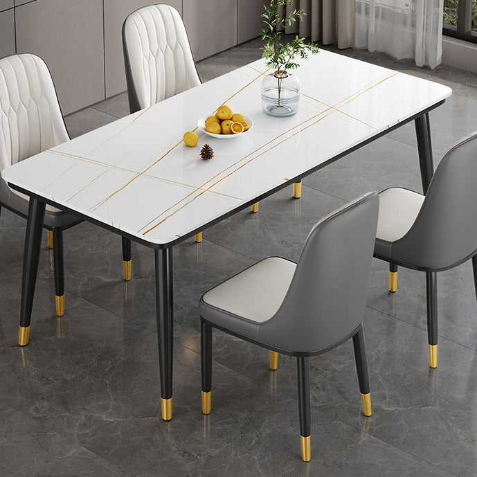 Industrial Standard Sintered Stone Table Rectangle Kitchen Dining Table with 4 Legs Base Clearhalo ' dining_table' 'Dining Tables & Seating' 'Dining Tables' 'furn' 'furn_dining_table' 'Furniture' 'furniture_dining_table' 'Kitchen & Dining Furniture' 'kitchen&dining_furn' 'kitchen' 'kitchen_dining_table' 4112625