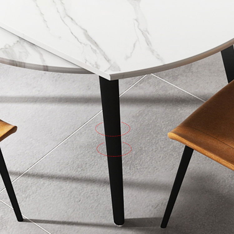 Round 4-foot Dining Site Table Simplicity Style Stone Drop-Leaf Dinette Table for Home Clearhalo ' dining_table' 'Dining Tables & Seating' 'Dining Tables' 'Furniture' 'furniture_dining_table' 'Kitchen & Dining Furniture' 'kitchen&dining_furn' 'kitchen' 'kitchen_dining_table' 4112639