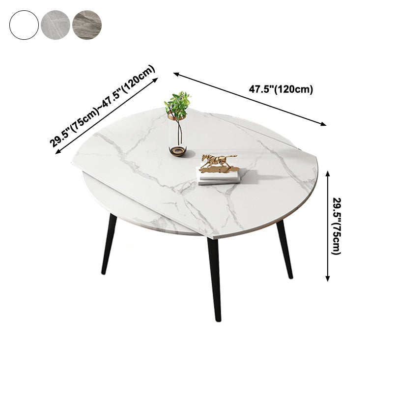 Mesa redonda de comedor de 4 pies, mesa abatible de piedra de estilo sencillo para el hogar